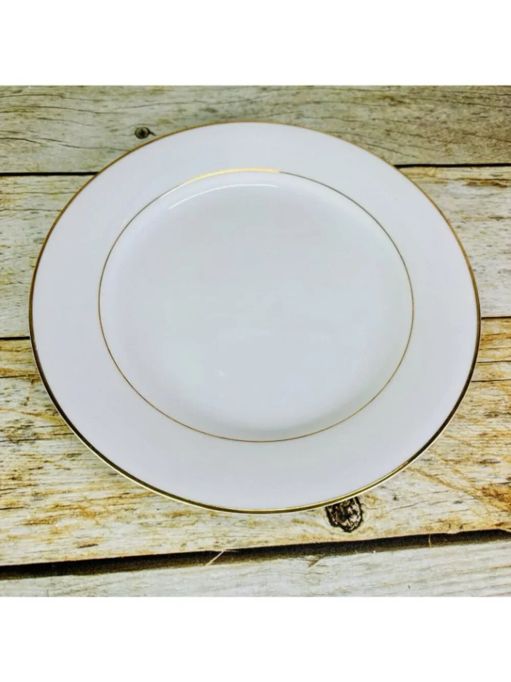Vintage Noritake DAWN White Gold Verge Japan Porcelain Lunch Salad Plates Set 4